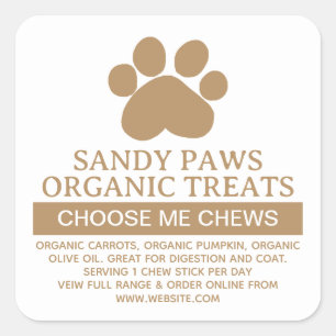Dog Treats Ingredients Small Business Homemade Square Sticker