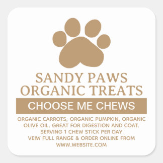 Dog Treats Ingredients Small Business Homemade Square Sticker