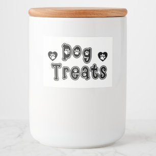 Dog Treats Paw Print Text Food Label
