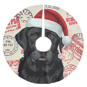Dog tree skirt black lab
