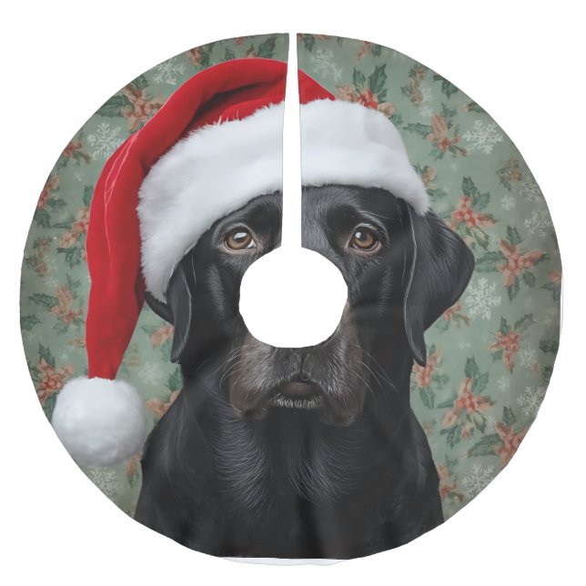 Dog tree skirt black lab (Front)