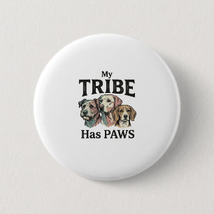 Dog Tribe Has Paws Vintage Engraving Design_1 6 Cm Round Badge