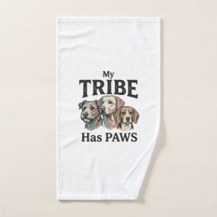 Dog Tribe Has Paws Vintage Engraving Design_1 Hand Towel