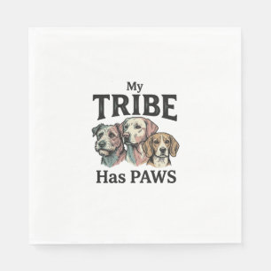 Dog Tribe Has Paws Vintage Engraving Design_1 Napkin