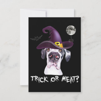 Dog | Trick Or Meat Great Dane Witch Hat Bat Moon Thank You Card