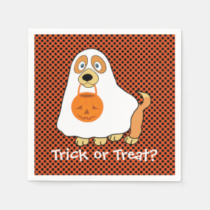 Dog Trick or Treat Cocktail Paper Napkins