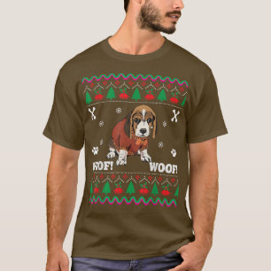 Dog ugly Christmas Sweater cute WOOF Beagle funny