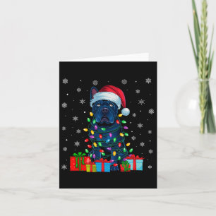 Dog Ugly Xmas Lights Santa Hat Cane Corso Dog Chri Card