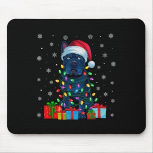 Dog Ugly Xmas Lights Santa Hat Cane Corso Dog Chri Mouse Mat