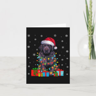 Dog Ugly Xmas Lights Santa Hat Newfoundland Dog Ch Card