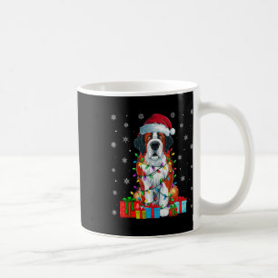 Dog Ugly Xmas Lights Santa Hat Saint Bernard Dog C Coffee Mug