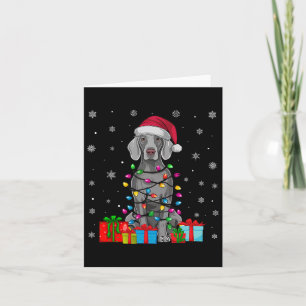 Dog Ugly Xmas Lights Santa Hat Weimaraner Dog Chri Card