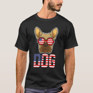 Dog USA Animal Glasses Pitbull Bulldog Dad Fun T-Shirt