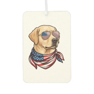 Dog Usa Flag Sunglasses Bandanna Car Air Freshener