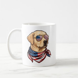 Dog Usa Flag Sunglasses Bandanna Coffee Mug