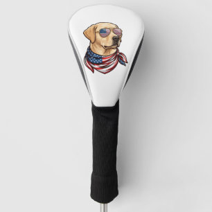 Dog Usa Flag Sunglasses Bandanna Golf Head Cover