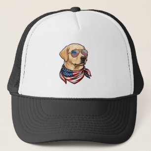 Dog Usa Flag Sunglasses Bandanna Trucker Hat