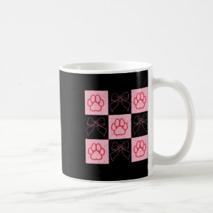 Dog Valentine Coquette Bow Dog Paw Heart Valentine Coffee Mug
