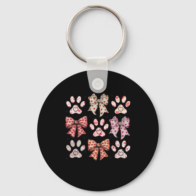 Dog Valentine Coquette  Key Ring (Front)