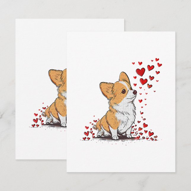 Dog Valentine Cute Corgi Valentine s Day Enclosure Card (Front/Back)