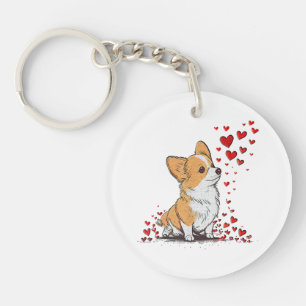 Dog Valentine Cute Corgi Valentine s Day Key Ring