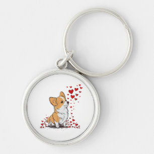 Dog Valentine Cute Corgi Valentine s Day Key Ring