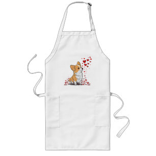 Dog Valentine Cute Corgi Valentine s Day Long Apron