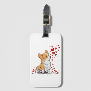 Dog Valentine Cute Corgi Valentine s Day Luggage Tag