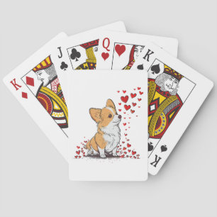 Dog Valentine Cute Corgi Valentine s Day Playing Cards