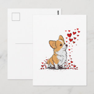 Dog Valentine Cute Corgi Valentine s Day Postcard