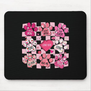 Dog Valentine, Dog Paw Heart, Paw Dog Conversation Mouse Mat