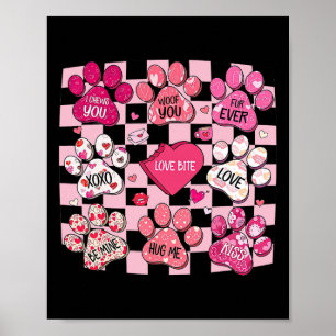 Dog Valentine, Dog Paw Heart, Paw Dog Conversation Poster