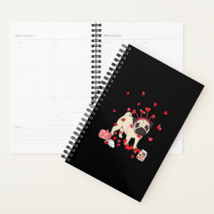 Dog Valentine Gift Cute Pug Valentine's Day Planner