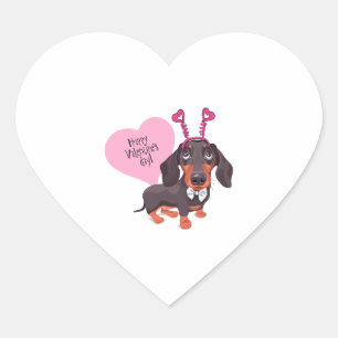 Dog Valentine s Day Heart Sticker