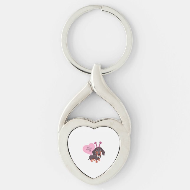 Dog Valentine s Day Key Ring (Front)