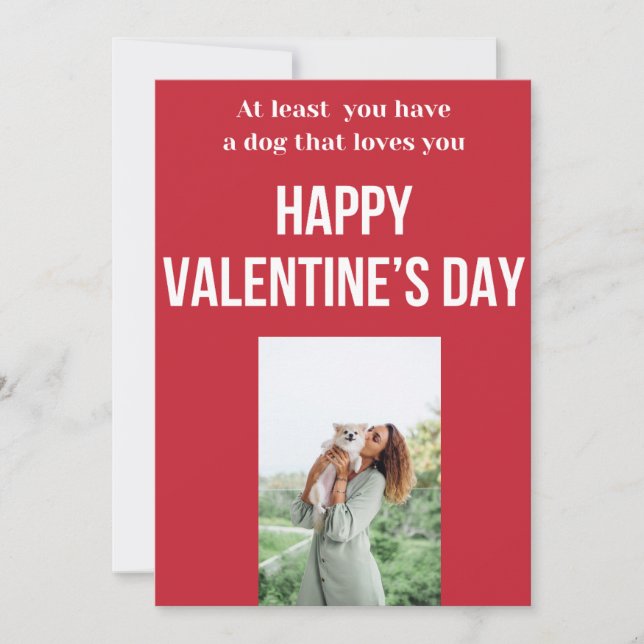 Dog Valentines Day Cards Funny Gift Holiday Card (Front)