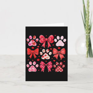 Dog Valentine's Day Coquette Paw Print Heart Dog M Card