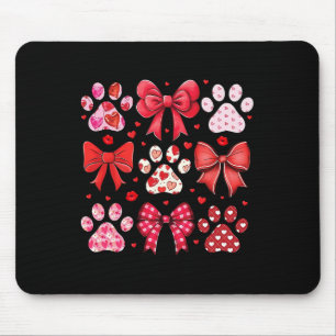 Dog Valentine's Day Coquette Paw Print Heart Dog M Mouse Mat