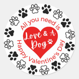 Dog Valentine's Day Sticker