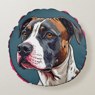 Dog Vector Illustration Round Cushion
