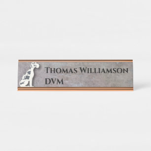 Dog Veterinarians Office Monogrammed Desk Name Plate