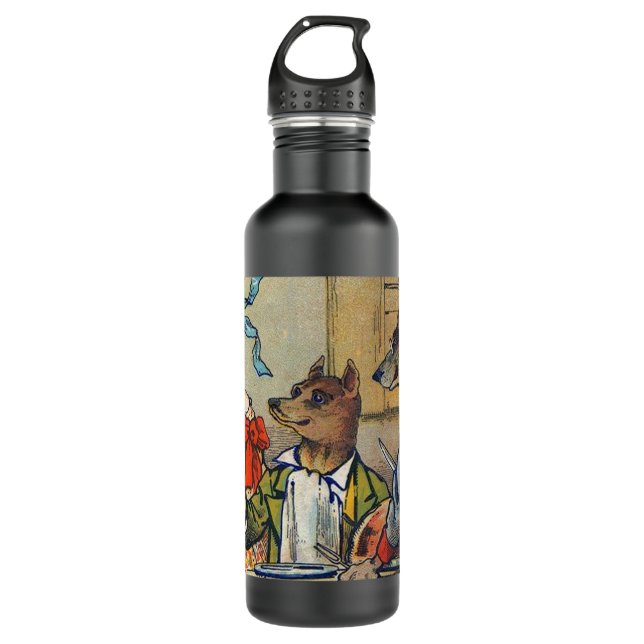 Dog Victorian Dinner Dress Doggy 710 Ml Water Bottle (Front)
