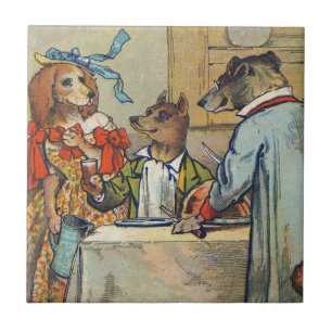 Dog Victorian Dinner Dress Doggy Tile