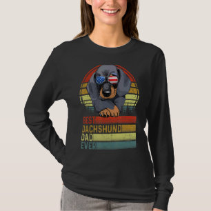 Dog Vintage Best Dachshund Dad Ever Father Day Pup T-Shirt