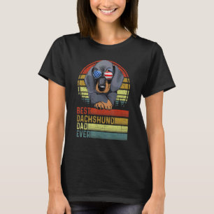 Dog Vintage Best Dachshund Dad Ever Father Day Pup T-Shirt