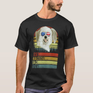 Dog Vintage Best Maltese Dad Ever Father Day Puppy T-Shirt
