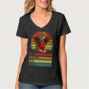 Dog Vintage Best Poodle Dad Ever Father Day Puppy T-Shirt