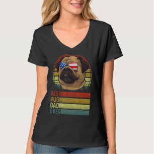 Dog Vintage Best Pug Dad Ever Father Day Puppy Dog T-Shirt