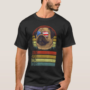 Dog Vintage Best Pug Dad Ever Father Day Puppy Dog T-Shirt