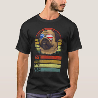 Dog Vintage Best Pug Dad Ever Father Day Puppy Dog T-Shirt